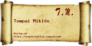 Tompai Miklós névjegykártya