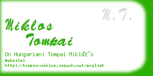 miklos tompai business card